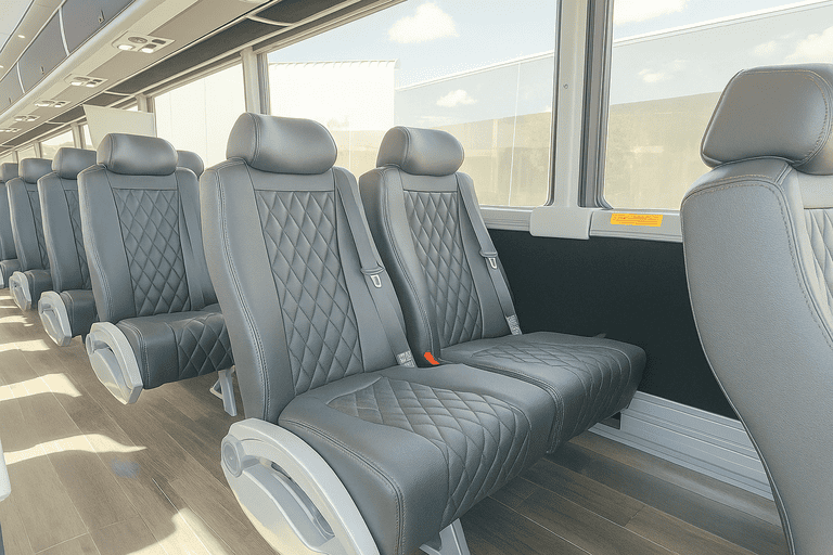 interior of Coach Bus Sterling Heights charter bus