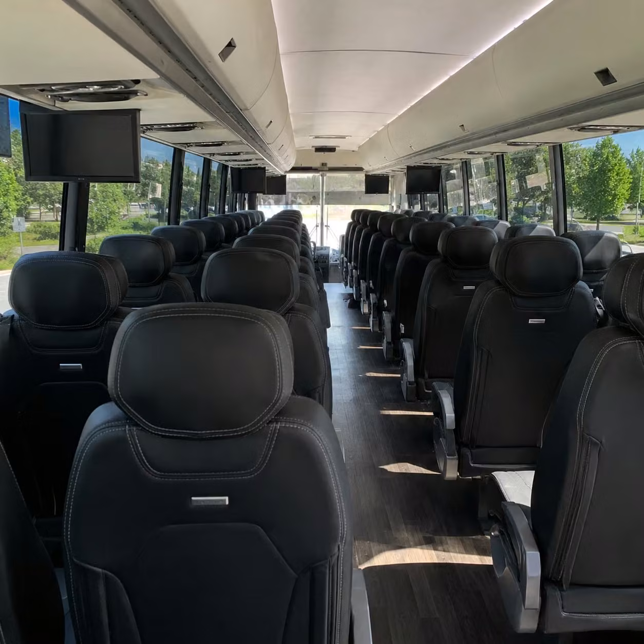 56 passenger charter bus inside
